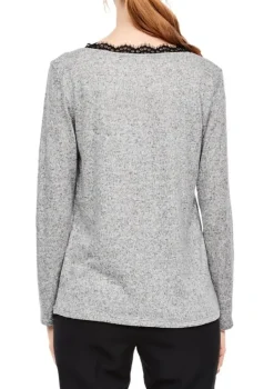 s.Oliver Shirt Langarm Spitze Melange 05912316893 1277045