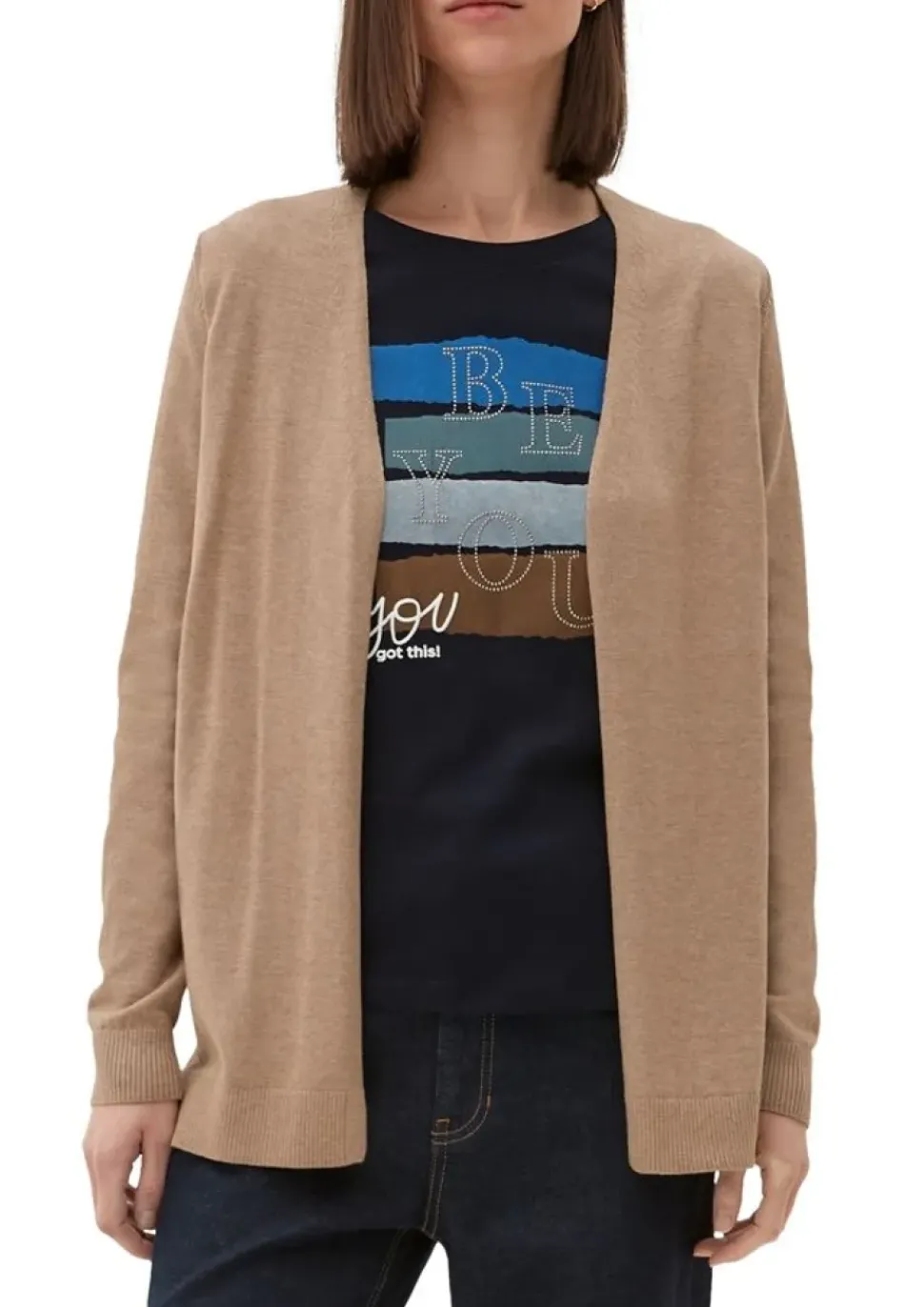 s.Oliver Strickjacke aus Viskosemix grün, braun, grau, schwarz S13 2127027