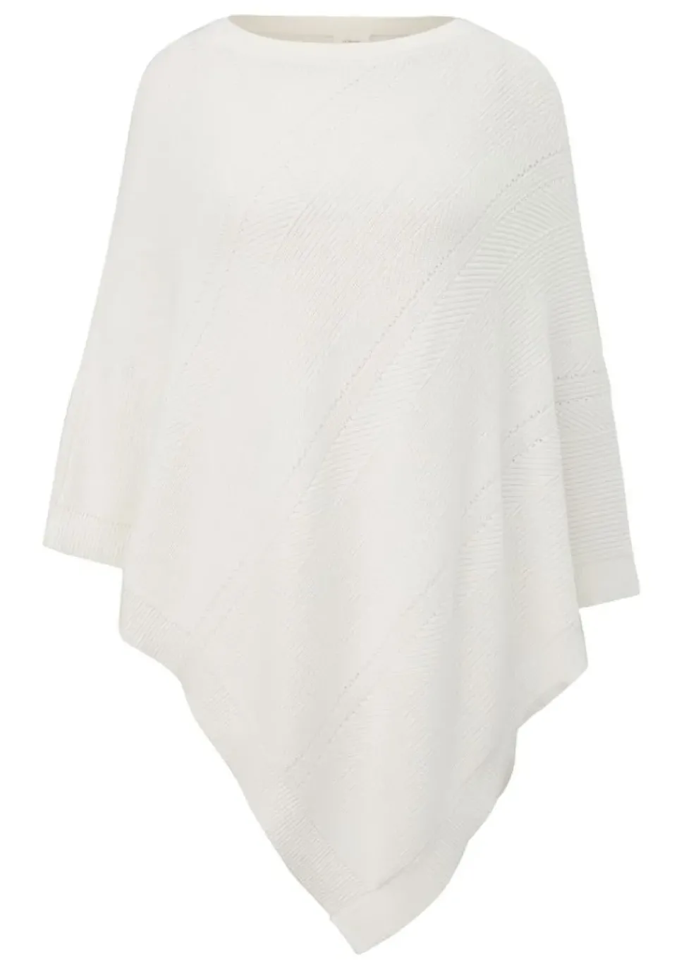 s.Oliver Strickponcho aus Viskosemix weiß, blau, orange S13 2128002