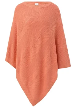 s.Oliver Strickponcho aus Viskosemix weiß, blau, orange S13  2128002