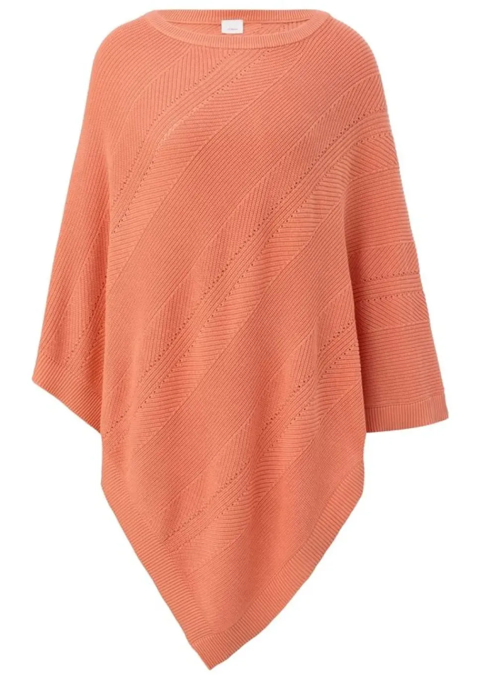 s.Oliver Strickponcho aus Viskosemix weiß, blau, orange S13 2128002