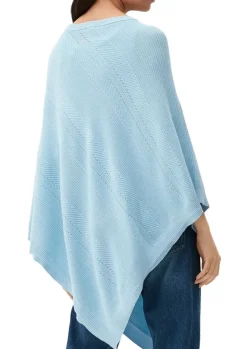 s.Oliver Strickponcho aus Viskosemix weiß, blau, orange S13 2128002