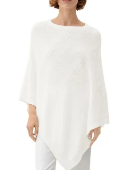 s.Oliver Strickponcho aus Viskosemix weiß, blau, orange S13 2128002