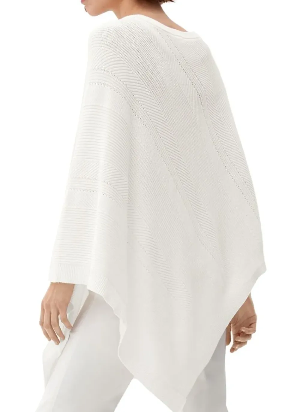 s.Oliver Strickponcho aus Viskosemix weiß, blau, orange S13 2128002