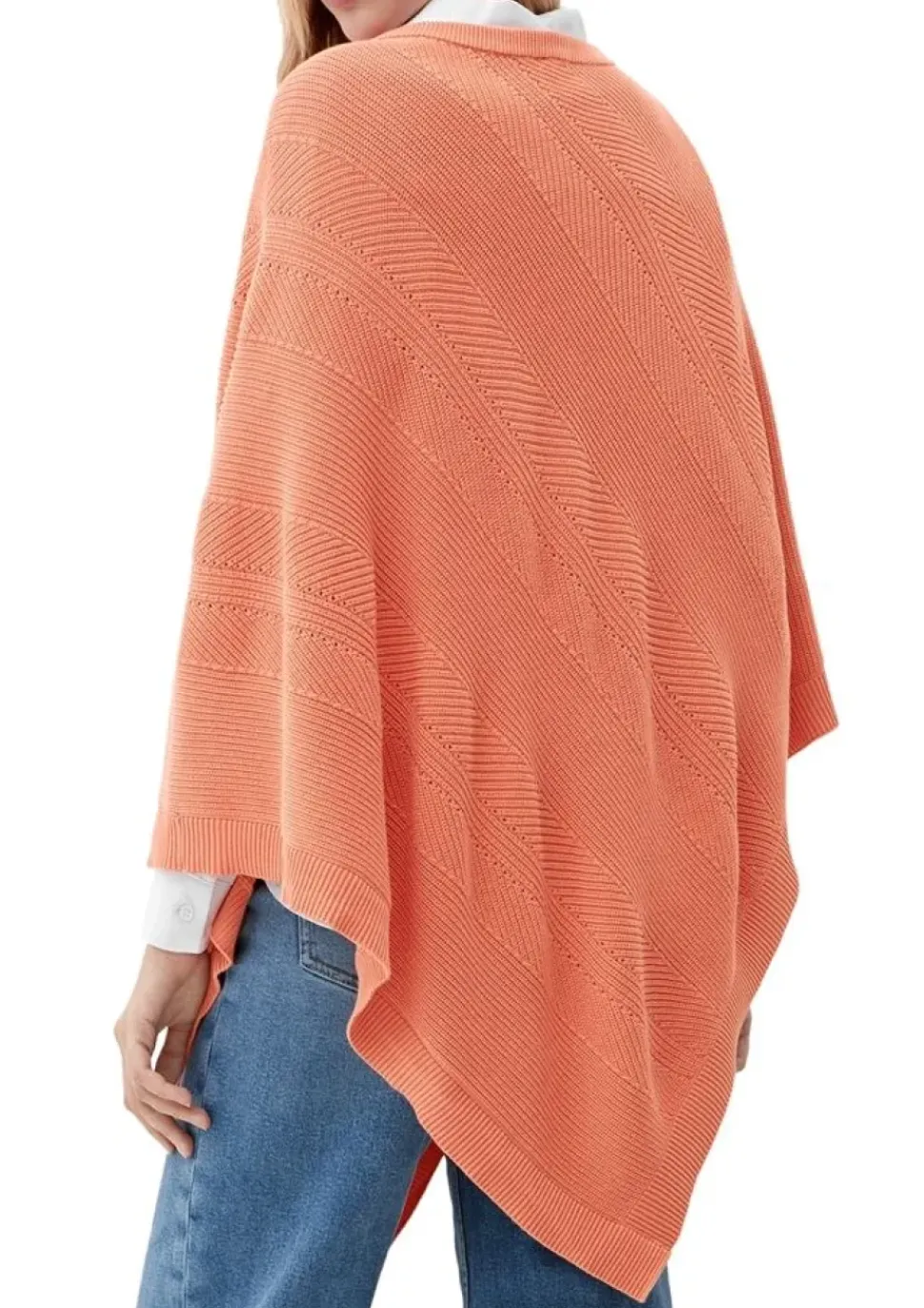 s.Oliver Strickponcho aus Viskosemix weiß, blau, orange S13 2128002