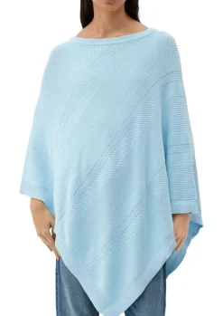 s.Oliver Strickponcho aus Viskosemix weiß, blau, orange S13 2128002