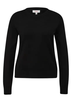 S.Oliver Strickpullover aus Viskosestretch orange, schwarz S14 2135257