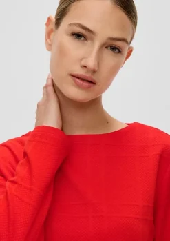 S.Oliver Sweatshirt mit Musterstruktur rot & schwarz S23 2139339