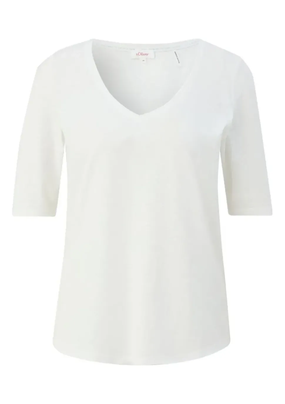 s.Oliver T-Shirt mit Rollsaum weiß, grün, schwarz, orange S13 2130253