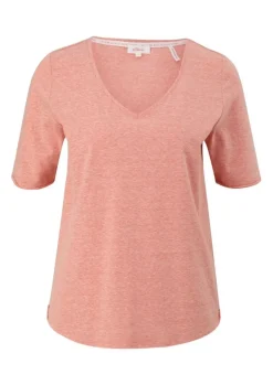 s.Oliver T-Shirt mit Rollsaum weiß, grün, schwarz, orange S13  2130253