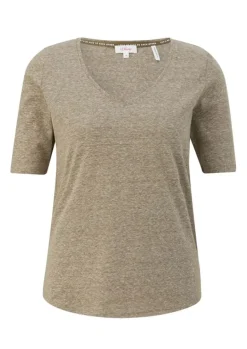 s.Oliver T-Shirt mit Rollsaum weiß, grün, schwarz, orange S13 2130253