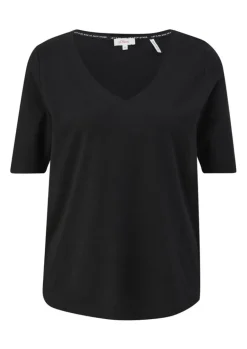 s.Oliver T-Shirt mit Rollsaum weiß, grün, schwarz, orange S13 2130253