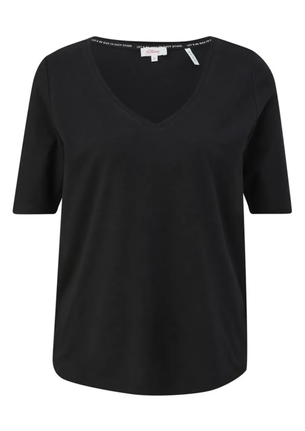 s.Oliver T-Shirt mit Rollsaum weiß, grün, schwarz, orange S13 2130253