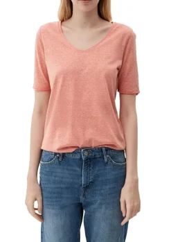 s.Oliver T-Shirt mit Rollsaum weiß, grün, schwarz, orange S13 2130253