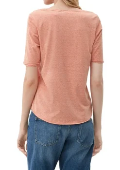 s.Oliver T-Shirt mit Rollsaum weiß, grün, schwarz, orange S13 2130253