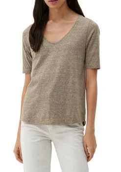 s.Oliver T-Shirt mit Rollsaum weiß, grün, schwarz, orange S13 2130253