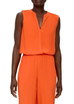 s.Oliver Viskosebluse mit Raffung weiß, orange S13 2131743