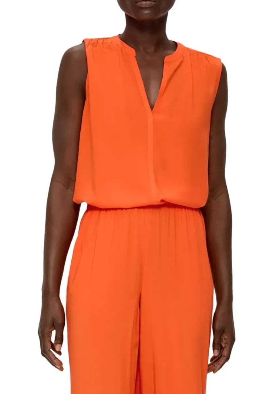 s.Oliver Viskosebluse mit Raffung weiß, orange S13 2131743