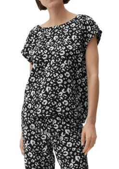 s.Oliver Viskosebluse mit Rückenausschnitt schwarz, weiß S13 2132617