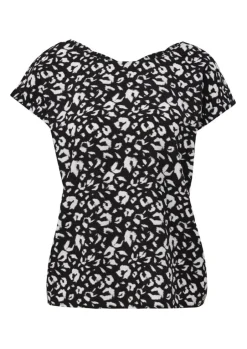 s.Oliver Viskosebluse mit Rückenausschnitt schwarz, weiß S13 2132617