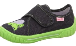 superfit Hausschuh BILL Schwarz Grün Dino 1-800278-0030