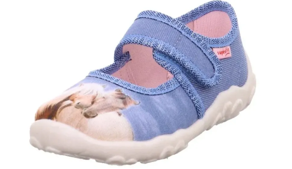 Superfit Hausschuh BONNY Blau mehrfarbig Horses 1-000281-8400