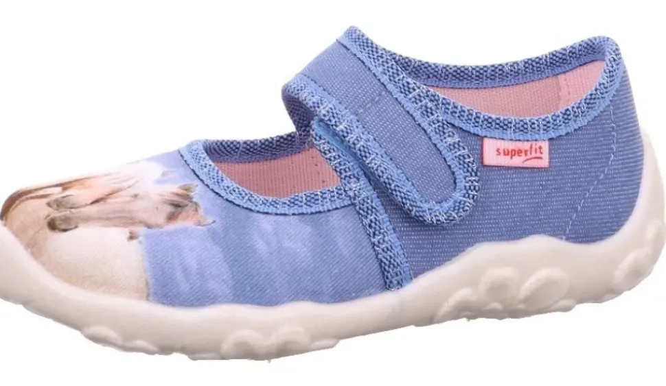 Superfit Hausschuh BONNY Blau mehrfarbig Horses 1-000281-8400