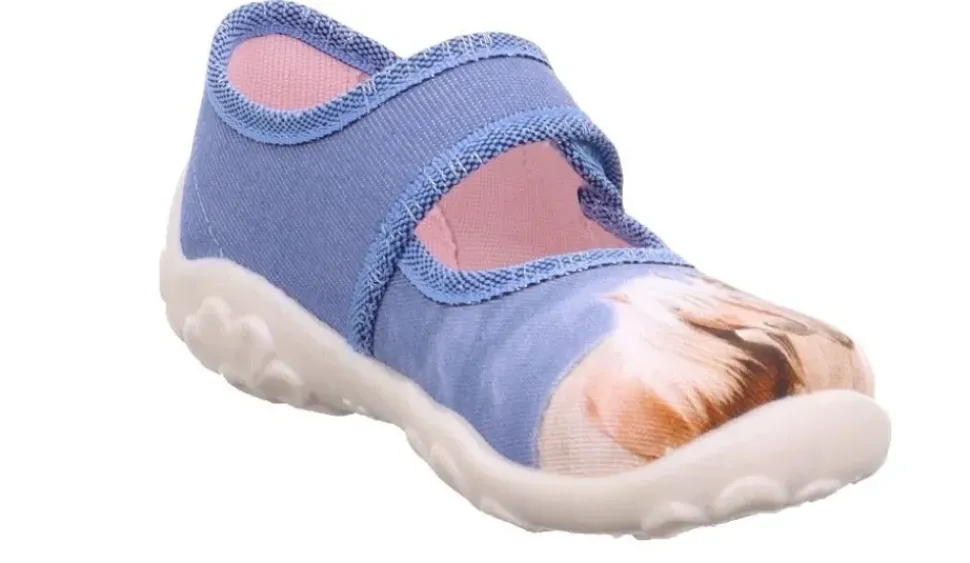 Superfit Hausschuh BONNY Blau mehrfarbig Horses 1-000281-8400