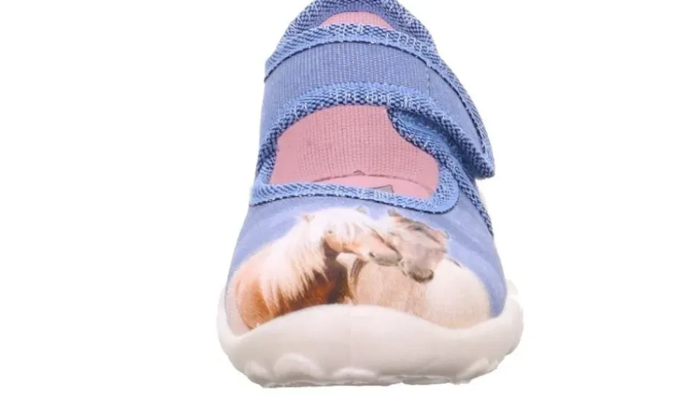 Superfit Hausschuh BONNY Blau mehrfarbig Horses 1-000281-8400