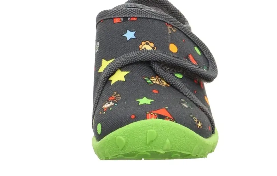 superfit Hausschuh mit Klettverschluss SPOTTY grau/mehrfarbig S23 1-009246-2070