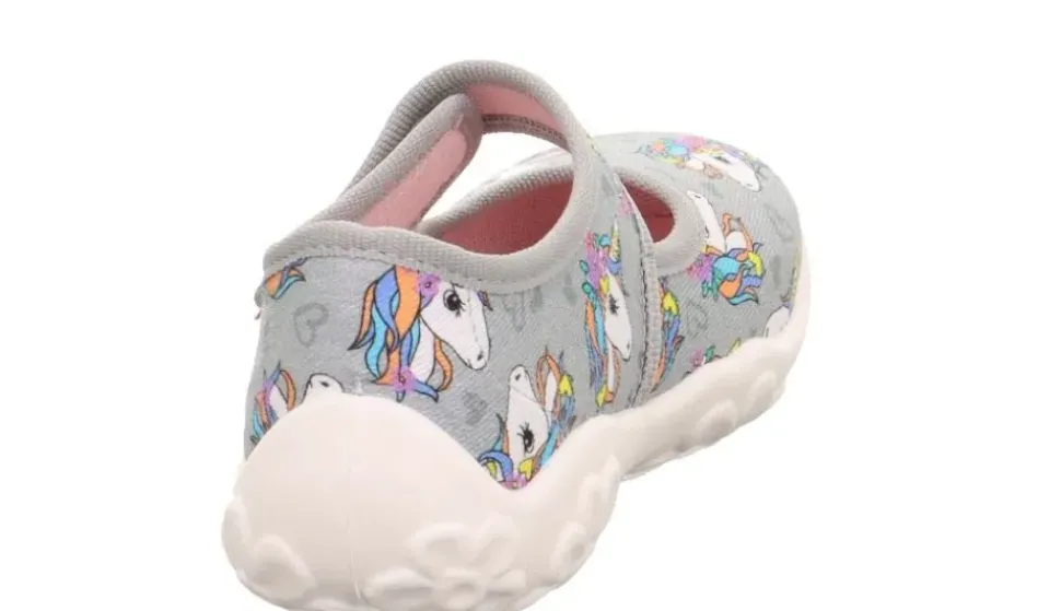 superfit Kinder Hausschuh BONNY Klettverschluss GRAU 1-800283-2050