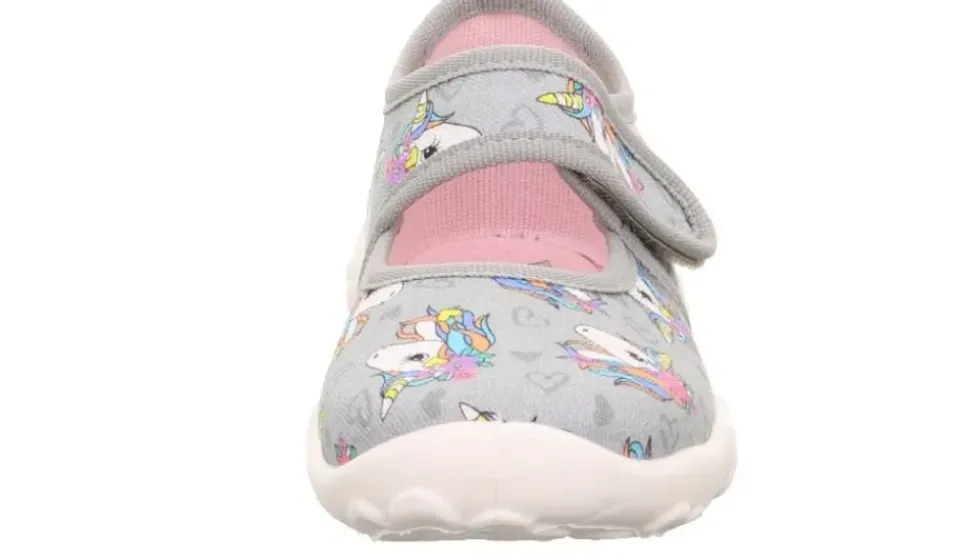 superfit Kinder Hausschuh BONNY Klettverschluss GRAU 1-800283-2050