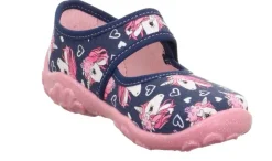 superfit Kinder Hausschuh BONNY Klettverschluss DUNKELBLAU EINHÖRNER 1-800283-8090