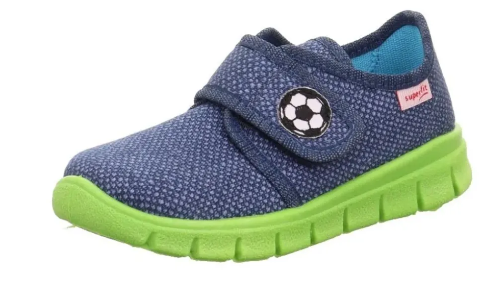 superfit Kinder Hausschuh BOBBY Klettverschluss BLAU/GRÜN 1-800266-8000