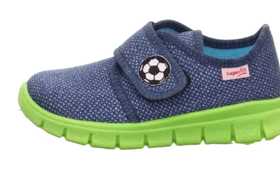 superfit Kinder Hausschuh BOBBY Klettverschluss BLAU/GRÜN 1-800266-8000