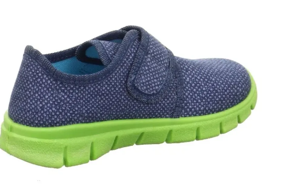superfit Kinder Hausschuh BOBBY Klettverschluss BLAU/GRÜN 1-800266-8000