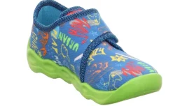 superfit Kinder Hausschuh BUBBLE Klettverschluss BLAU 1-006273-8000