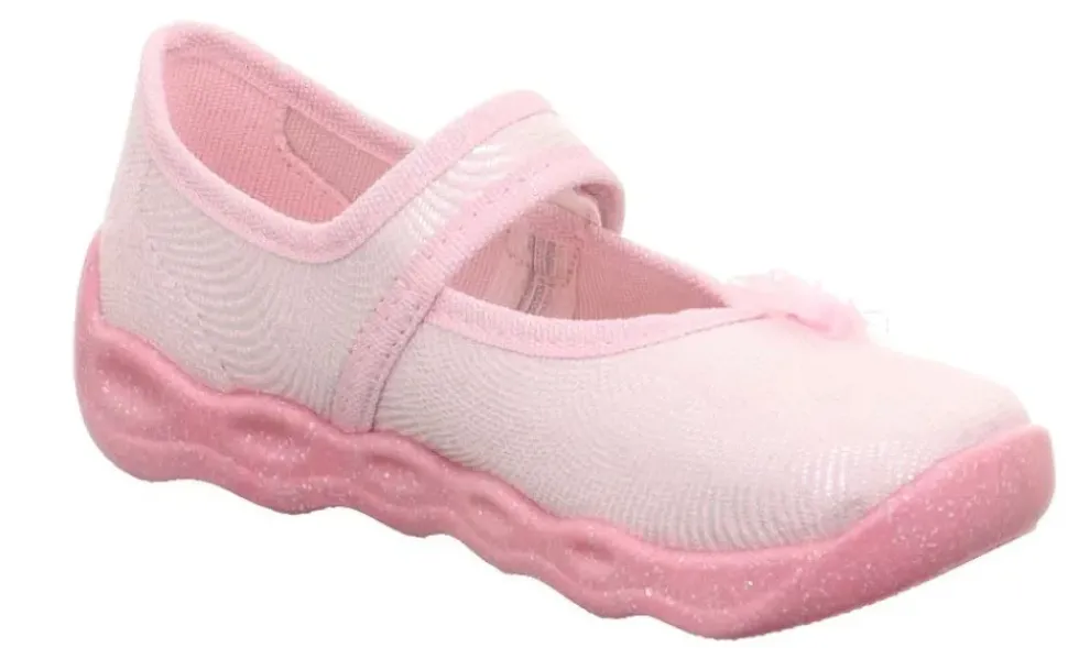 superfit Kinder Hausschuh BUBBLE Klettverschluss ROSA/WEIß 1-006271-5540