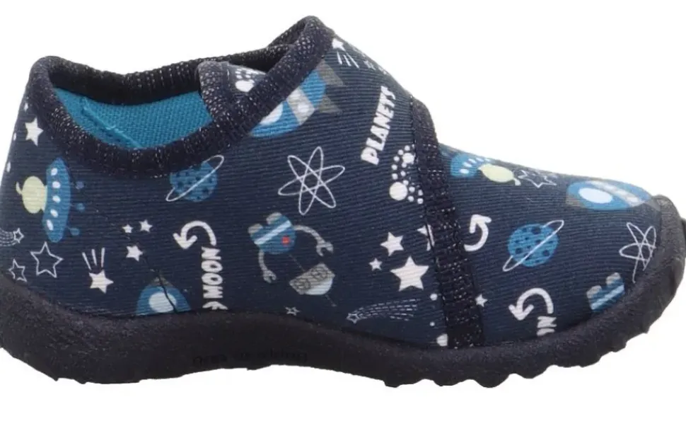 superfit Kinder Hausschuh SPOTTY Klettverschluss DUNKELBLAU 1-009246-8120