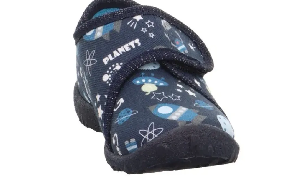 superfit Kinder Hausschuh SPOTTY Klettverschluss DUNKELBLAU 1-009246-8120