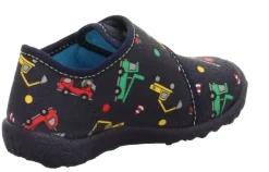 superfit Kinder Hausschuh SPOTTY Klettverschluss BLAU/MEHRFARBIG 1-009246-8130
