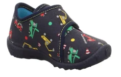 superfit Kinder Hausschuh SPOTTY Klettverschluss BLAU/MEHRFARBIG 1-009246-8130