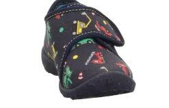 superfit Kinder Hausschuh SPOTTY Klettverschluss BLAU/MEHRFARBIG 1-009246-8130