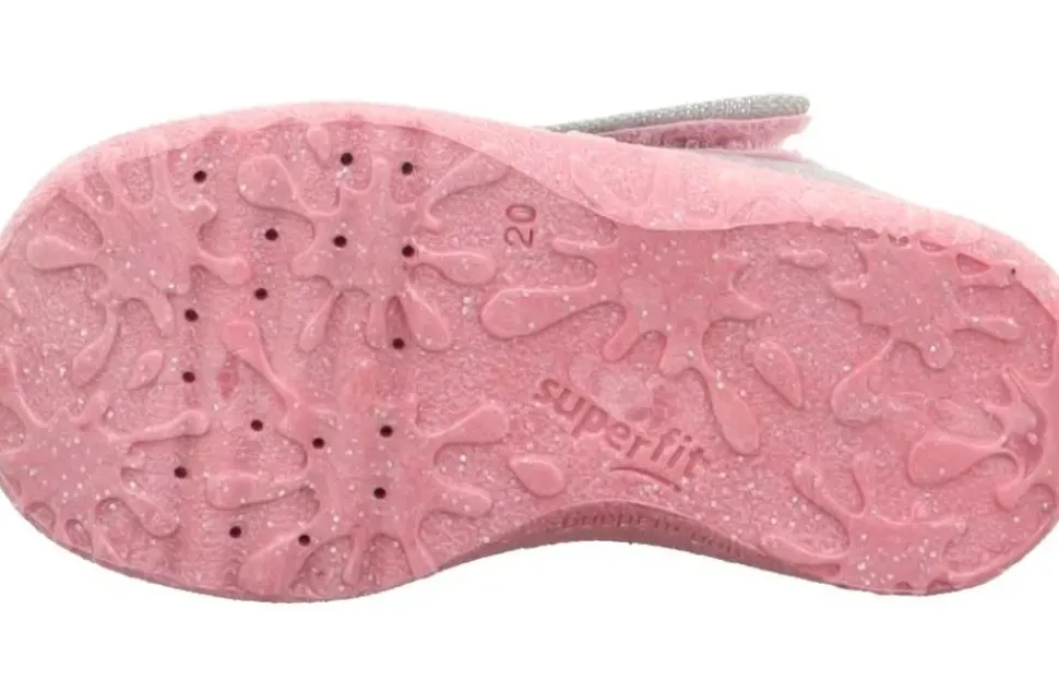 superfit Kinder Hausschuh SPOTTY Klettverschluss GRAU mit ZEBRA 1-009256-2030