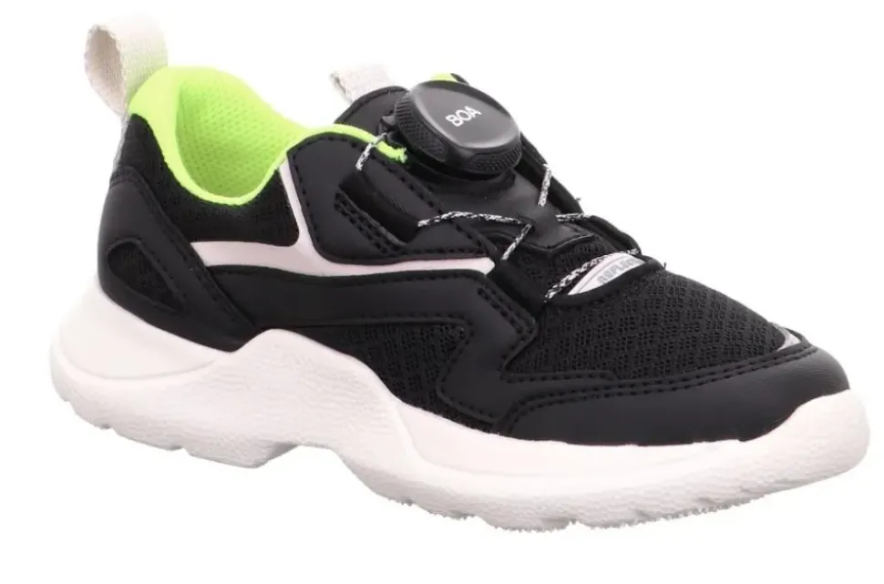 superfit RUSH SCHWARZ/WEISS Kinder Halbschuh Sneaker 1-000210-0000