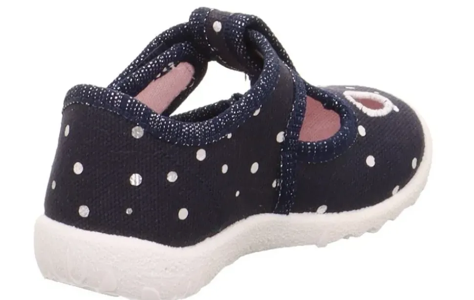 superfit SPOTTY - Dunkelblau/Silber Hausschuh mit Klettverschluss Punkte S13 1-009248-8020