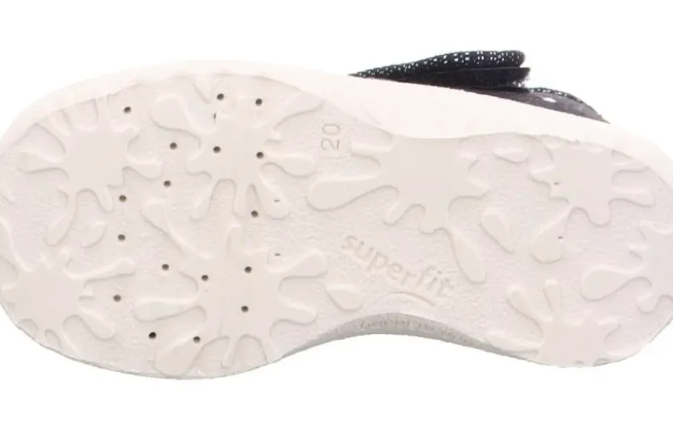 superfit SPOTTY - Dunkelblau/Silber Hausschuh mit Klettverschluss Punkte S13 1-009248-8020