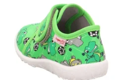 superfit SPOTTY - Grün/Mehrfarbig Hausschuh mit Klettverschluss Dino, Fußball S13 1-009246-7010