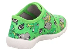 superfit SPOTTY - Grün/Mehrfarbig Hausschuh mit Klettverschluss Dino, Fußball S13 1-009246-7010