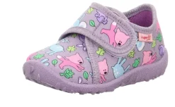 super fit SPOTTY - Lila/Mehrfarbig Hausschuh mit Klettverschluss S23  1-009246-8510